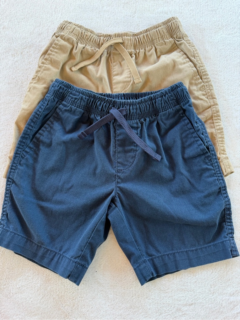 Bundle-wonder nation Tan and Navy Elastic-Waist Casual Shorts Size 4-5